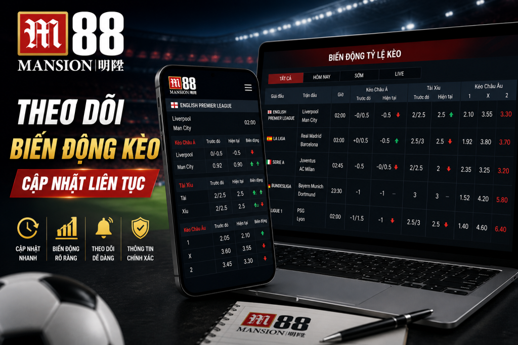 Người dùng theo dõi bảng tỷ lệ kèo bóng đá trên laptop và điện thoại